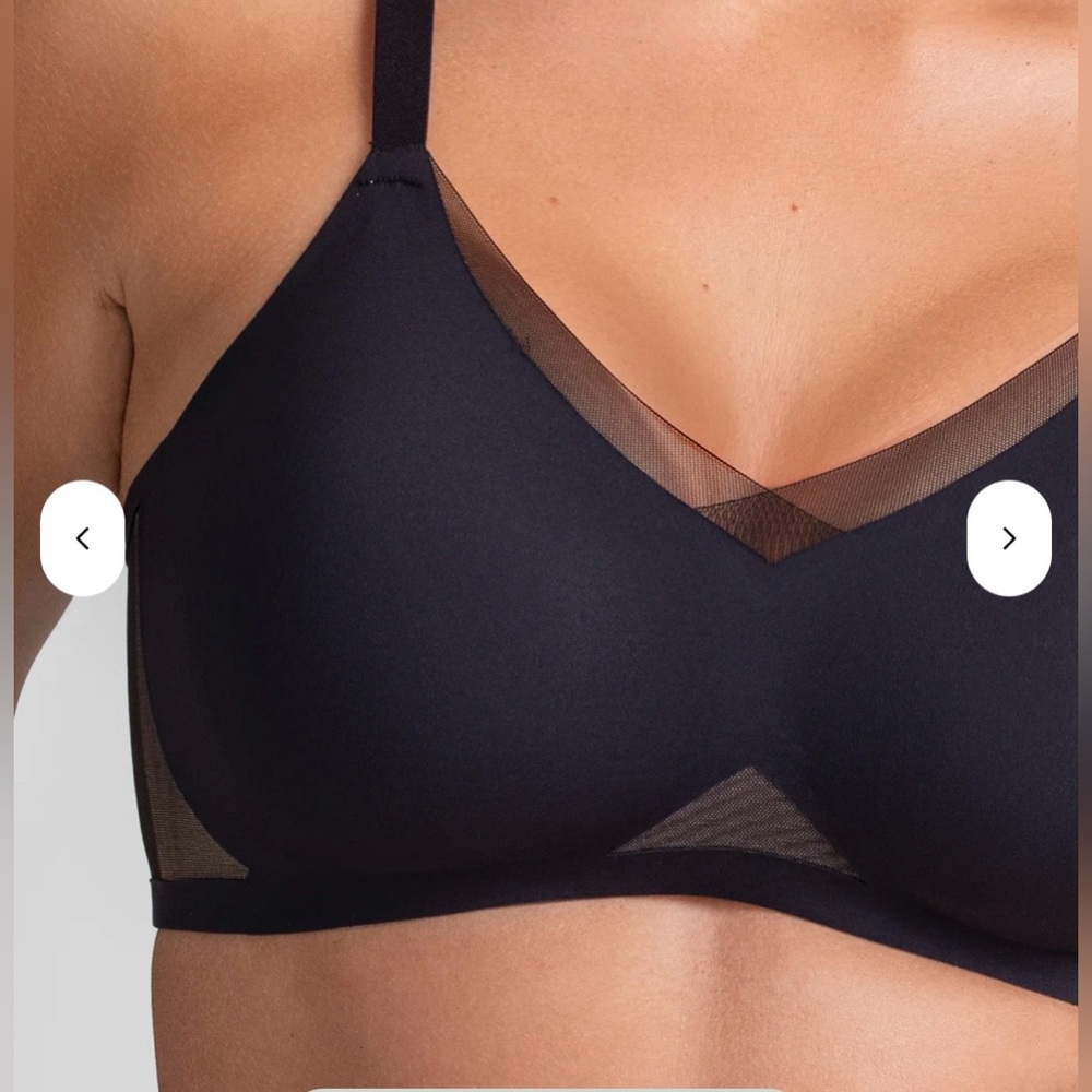 Honeylove CrossOver V-Neck Seamless Black Wireless Bra Sexy Lift Support Mesh - Picture 5 of 13